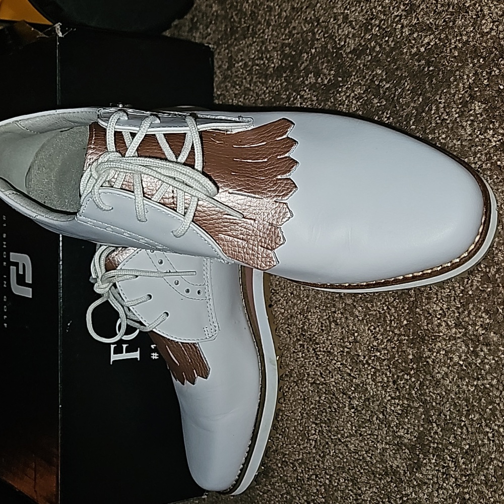 Foot Joy Womens Golf, 7.5, White & Rose Gold